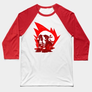 Flaming, bleeding skull. Baseball T-Shirt